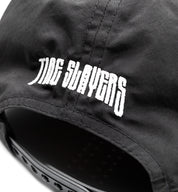 Hoonigan TIRE SLAYER unstructured black snapback cap with embroidered logo on front.