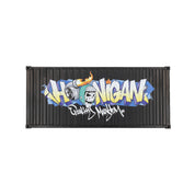 Hoonigan X Spen1 mini shipping container in vibrant colors, featuring detailed graphics and a sleek design, set against a neutral background.