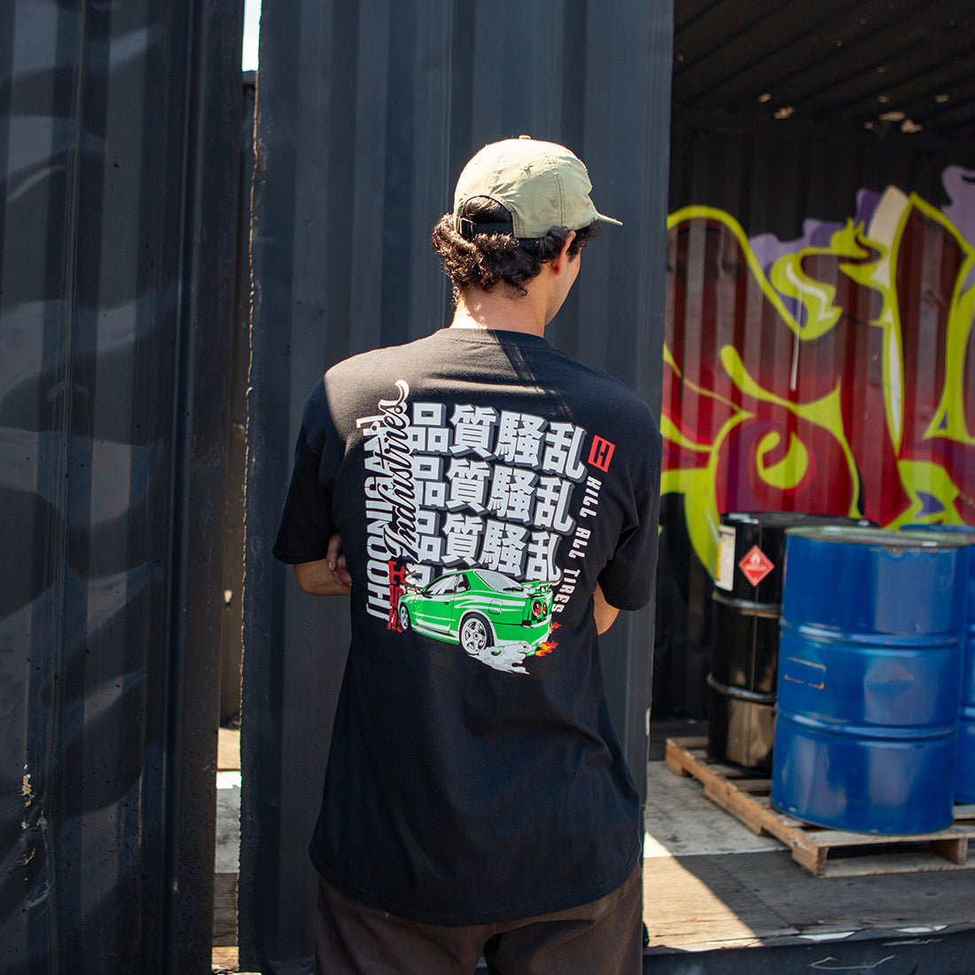 Black Hoonigan FOREVER MIDNIGHT short sleeve tee featuring a stylish graphic on the back, ideal for streetwear enthusiasts.