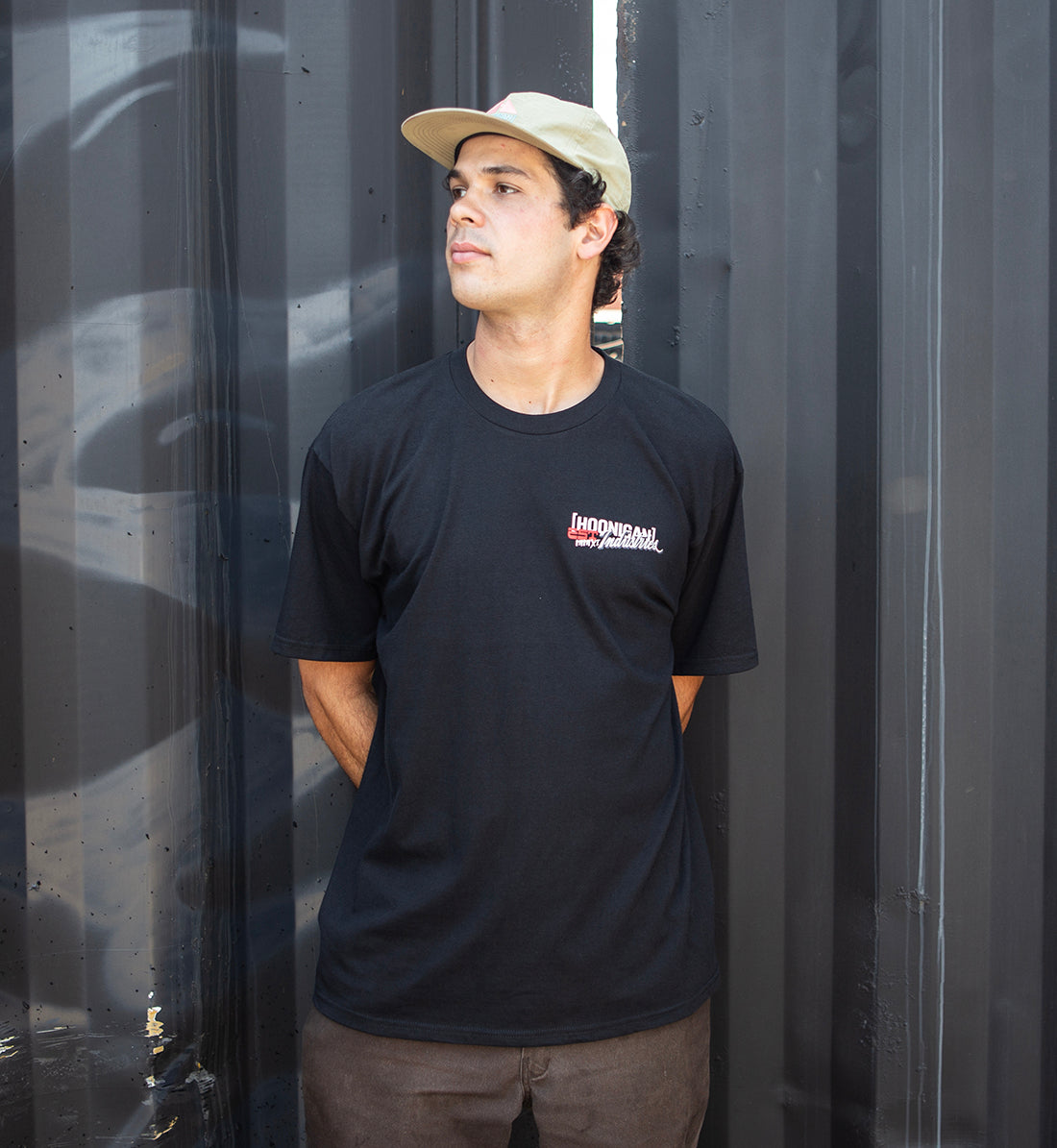 Hoonigan FOREVER MIDNIGHT black short sleeve tee featuring bold graphics on the front.