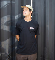 Hoonigan FOREVER MIDNIGHT black short sleeve tee featuring bold graphics on the front.