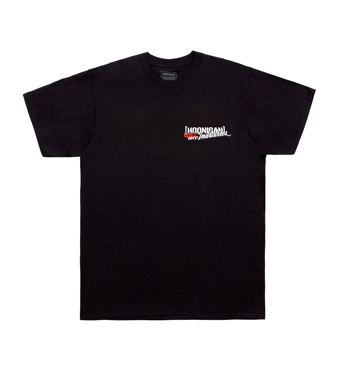 Black Hoonigan FOREVER MIDNIGHT short sleeve tee featuring a bold logo design on the front.