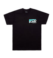 Hoonigan 86 TIRE SLAYERS Short Sleeve Tee in black, featuring a bold graphic design on the front.