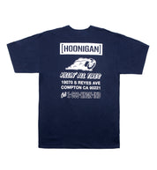 Black Hoonigan STORE short sleeve tee featuring a bold graphic design on the back.