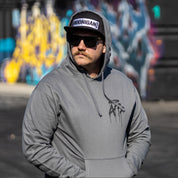 Hoonigan GYMKHANA7 KILL ALL TIRES Pullover Hoodie in black with graphic print on the front.