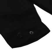 Hoonigan x Mooneyes SO CAL jacket featuring a black design with yellow accents and logo patches.