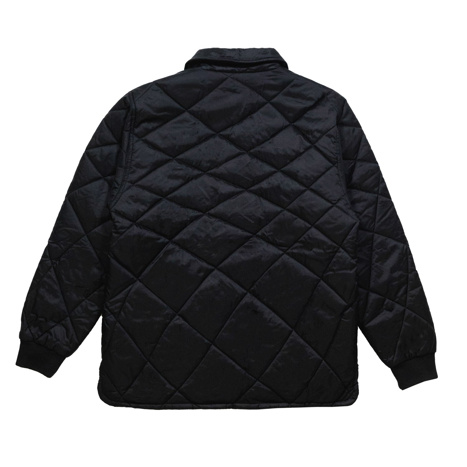 Hoonigan Motorsports VICTOR Quilted Jacket with a stylish design and logo on the chest, featuring a black and gray color scheme.