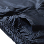 Hoonigan TRACK TEAM Athletic Shorts in black with white logo detailing and elastic waistband.