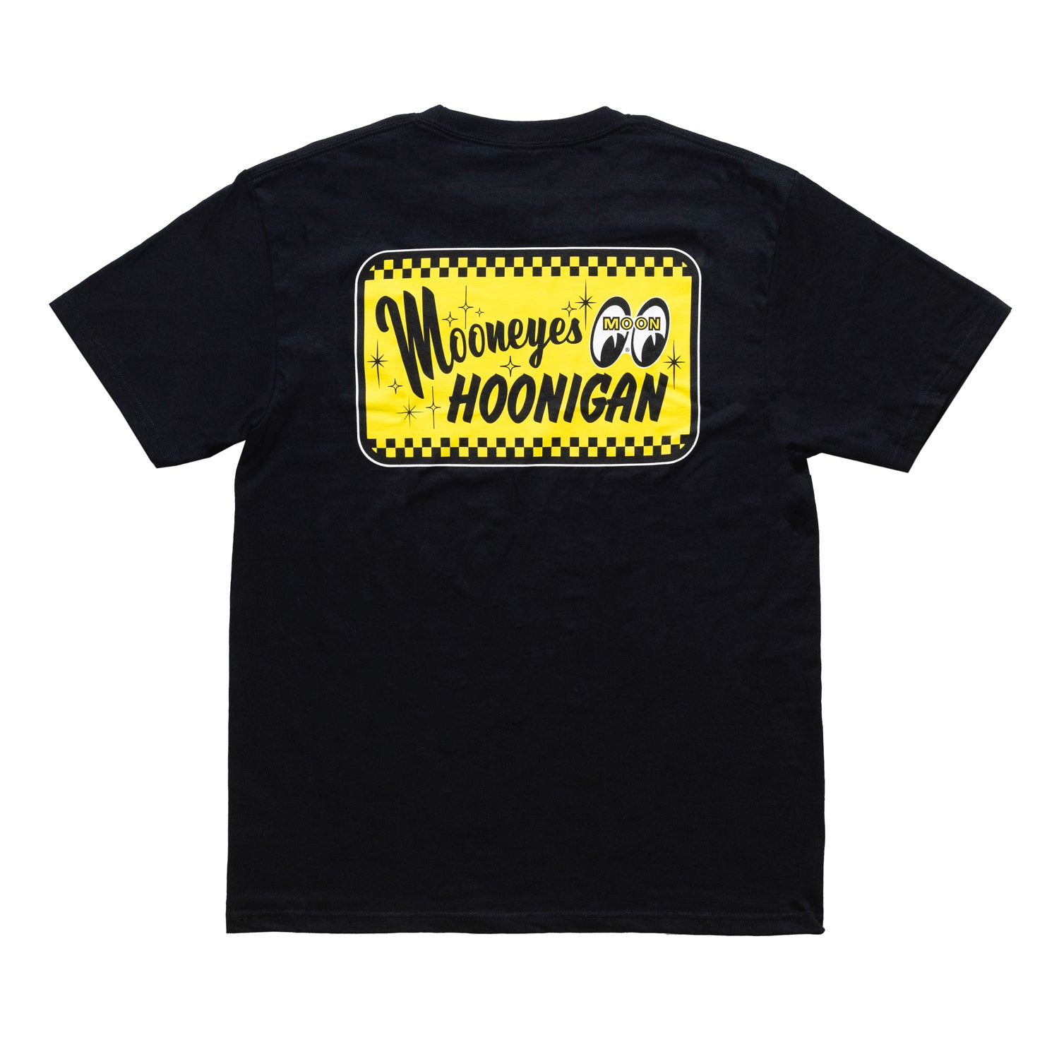 Hoonigan x Mooneyes "GO WITH HOON" short sleeve tee featuring vibrant graphics and a classic fit in black.