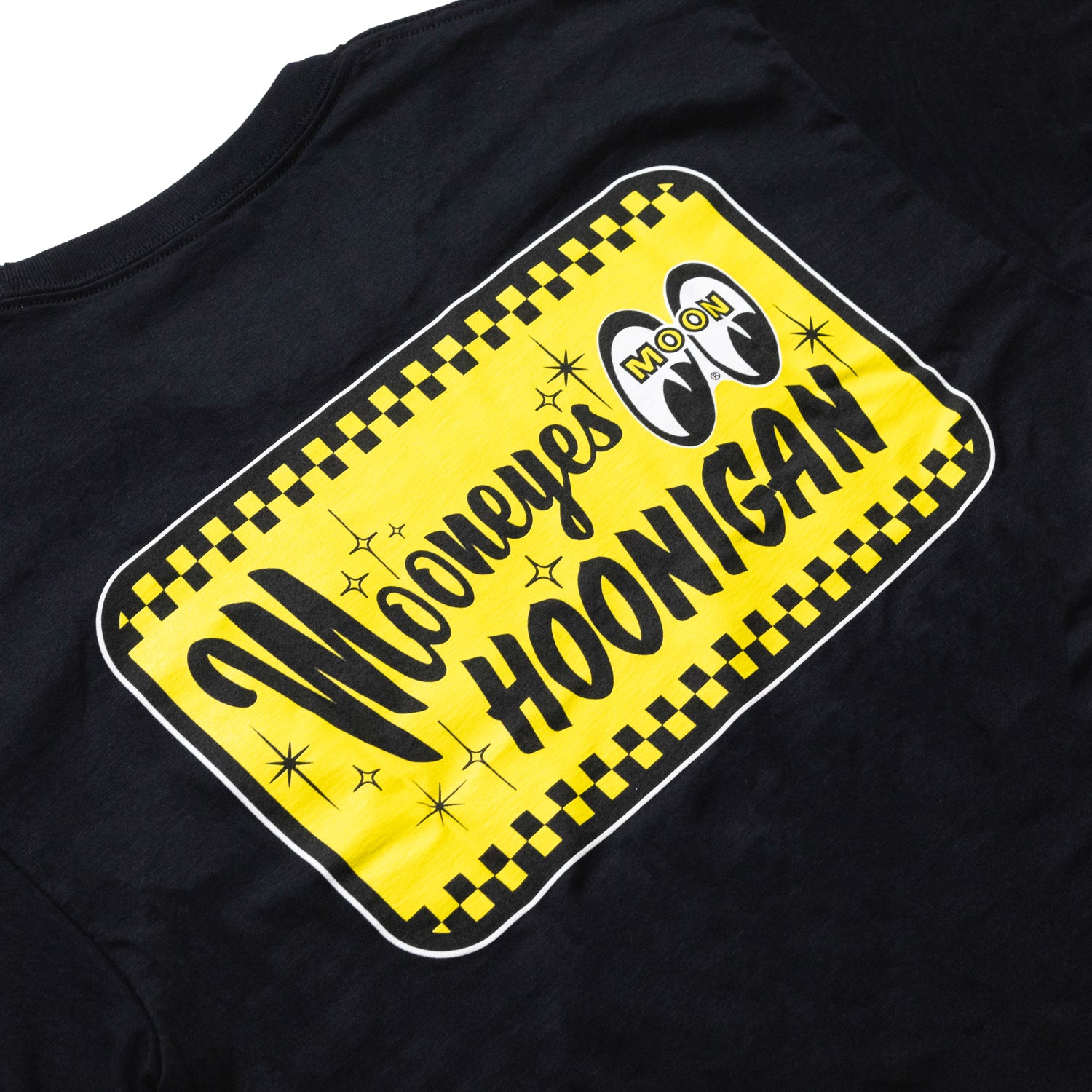 Hoonigan x Mooneyes black short sleeve tee featuring bold "GO WITH HOON" graphic on the front.