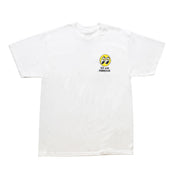 Hoonigan x Mooneyes "GO WITH HOON" white short sleeve tee featuring a bold graphic print.