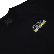 Black short sleeve tee featuring Hoonigan and Mooneyes logos in a bold graphic design.