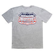 Hoonigan INTERSTATE Summer Short Sleeve Tee in black, featuring a bold, colorful graphic design on the front.