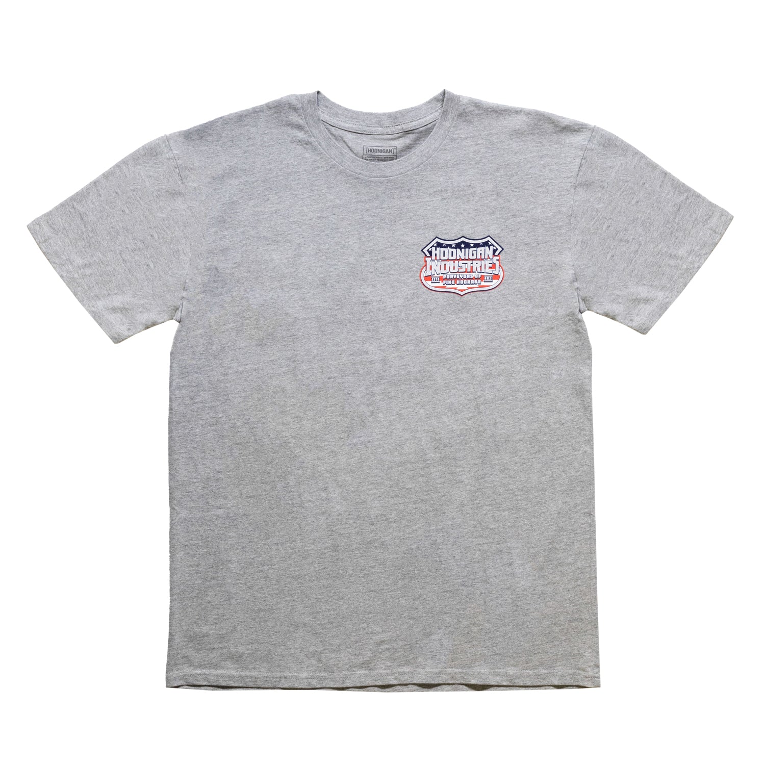 Hoonigan INTERSTATE Summer Short Sleeve Tee in black, featuring a bold graphic logo on the front and a classic crew neckline.