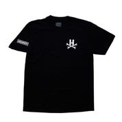 Hoonigan MAYHEM Short Sleeve Tee featuring a bold graphic design on a black background.