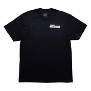 Black short sleeve tee featuring the Hoonigan logo and "WANGAN" graphic, perfect for automotive enthusiasts.