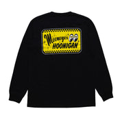 Hoonigan x Mooneyes GO WITH HOON Long Sleeve Tee in black with white graphic print.