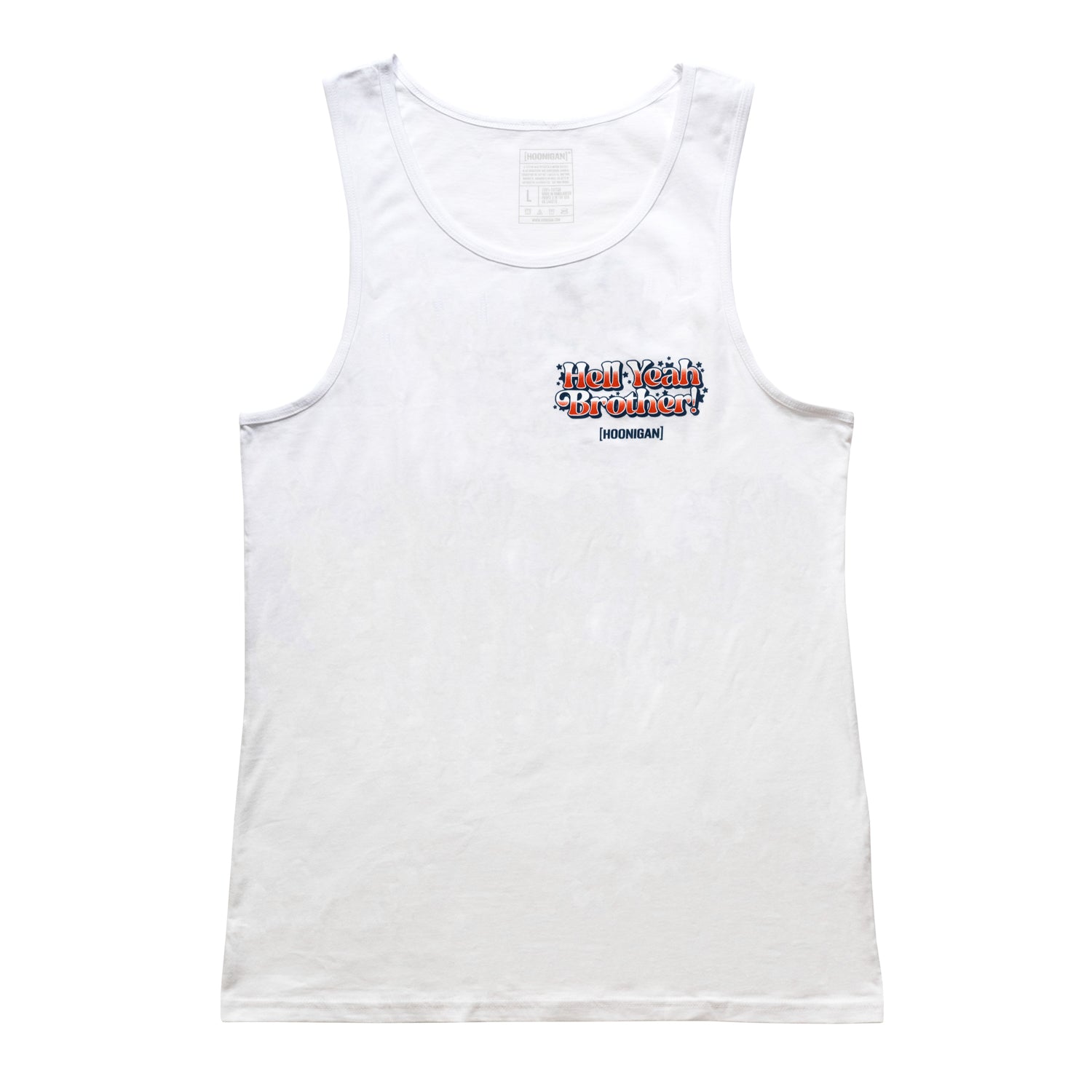 Hoonigan 'MERICA Tank Top featuring a bold graphic print and a relaxed fit, suitable for casual wear.