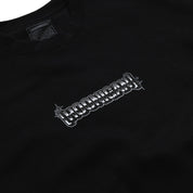 Hoonigan HALFTONE Pullover Sweatshirt in black with white graphic logo design on the front.