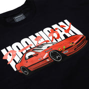 Hoonigan FC ROTARY Crewneck Pullover Sweatshirt featuring a front graphic design in black and white, with a comfortable fit and ribbed cuffs.