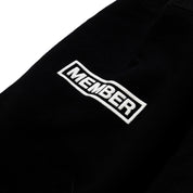 Hoonigan MAYHEM Crewneck Pullover Sweatshirt in black featuring bold white graphic prints on the front.