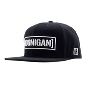 Black snapback hat featuring a bold white Hoonigan logo on the front and a small logo on the side.