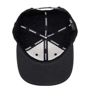 Interior view of the Hoonigan CENSOR BAR Snapback Hat showcasing the black fabric and branded lining.
