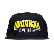 Hoonigan KING OF MONSTERS 6 Panel Snapback Hat featuring bold graphics and an adjustable snapback closure.