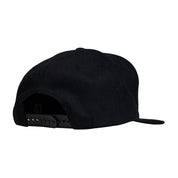 Hoonigan King of Monsters black 6-panel snapback hat featuring embroidered graphic logo on the front.