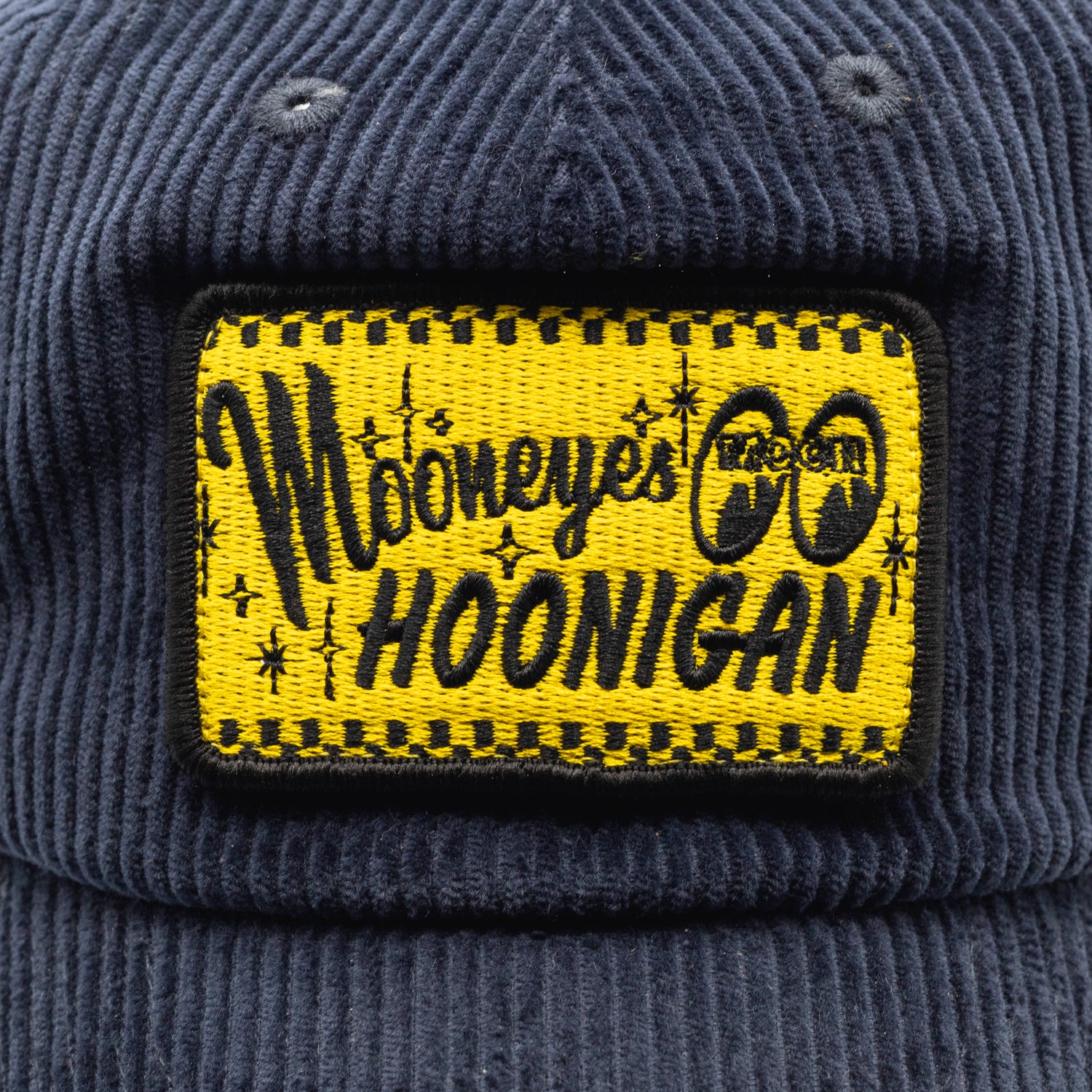 Hoonigan x Mooneyes MOONIGANS unstructured strapback hat in black with embroidered logo.