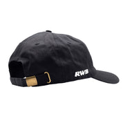 Hoonigan x RWB ROUGH WORLD "KILL ALL TIRES" unstructured strapback hat in black with embroidered logo.