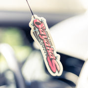 Hoonigan x Sayaka air freshener featuring a vibrant design, measuring 4.75 inches, designed for automotive interiors.