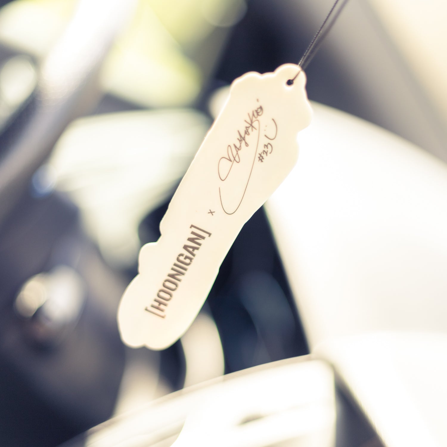 Hoonigan x Sayaka air freshener, 4.75 inches, featuring vibrant colors and a distinctive design.