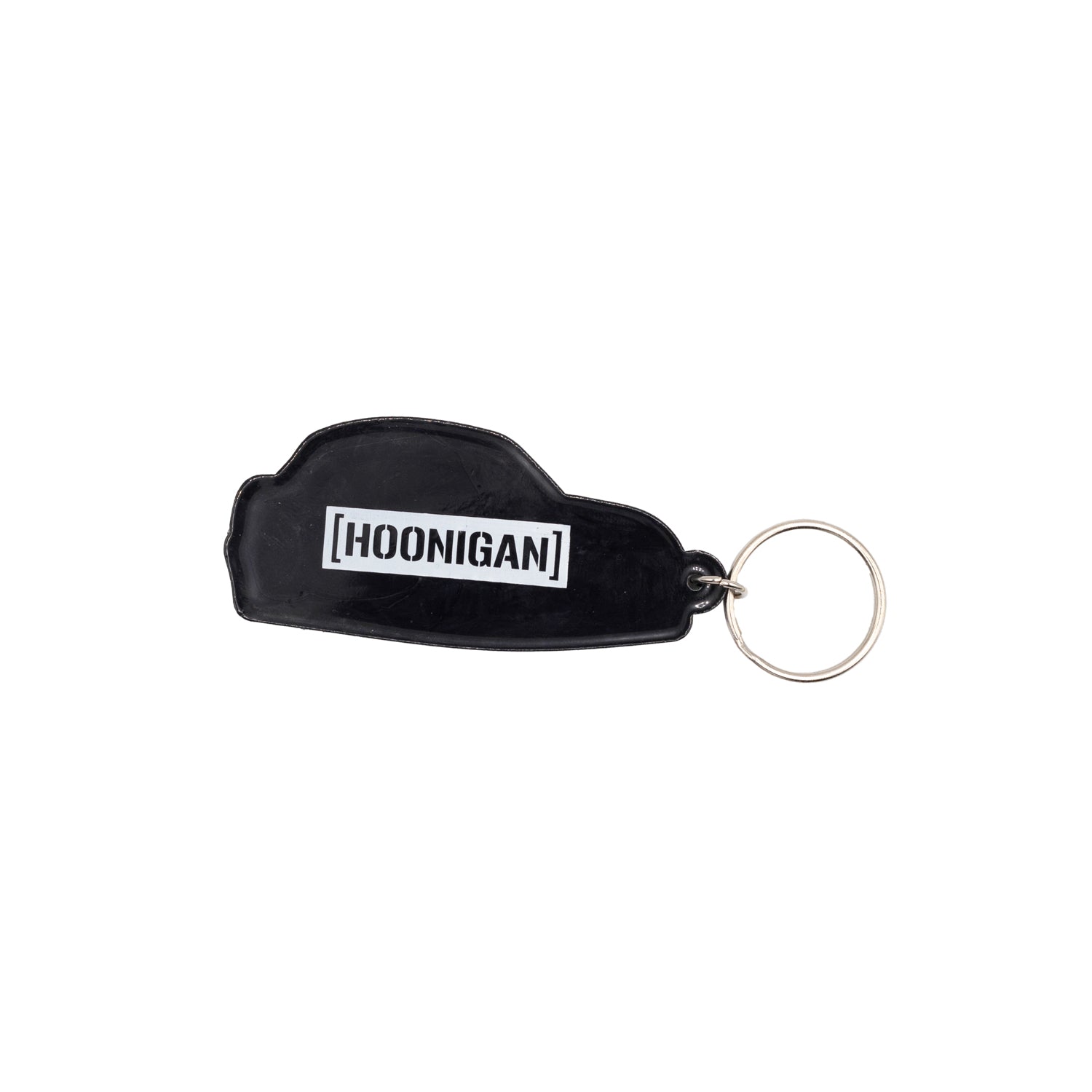 Hoonigan SD Series keychain featuring a stylish design with the Hoonigan logo, attached to a metal keyring.