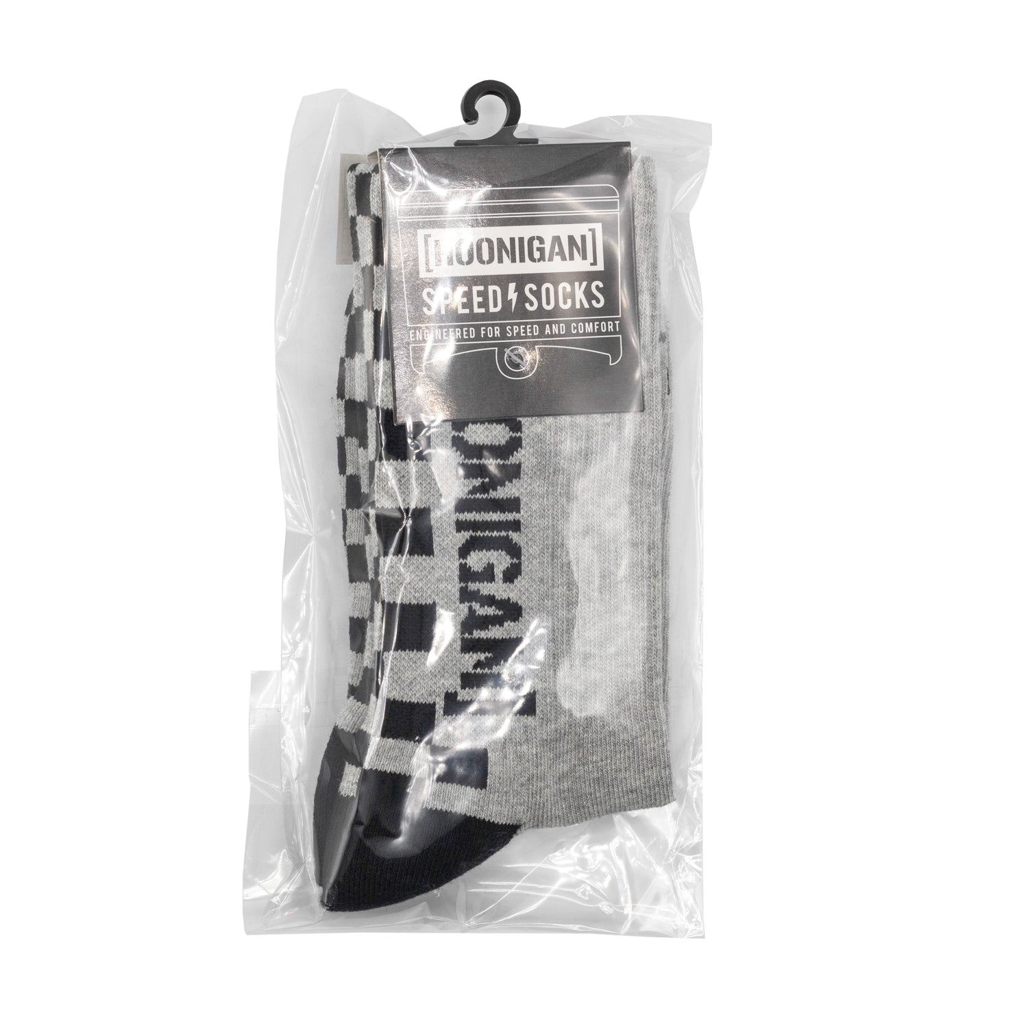 Hoonigan NEVER LIFT Socks featuring a trendy design in navy blue with vibrant graphics.