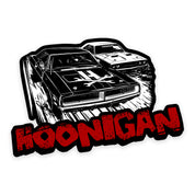 Hoonigan Double Feature sticker, 4.8 inches, featuring a bold design with vibrant colors and iconic Hoonigan logo.