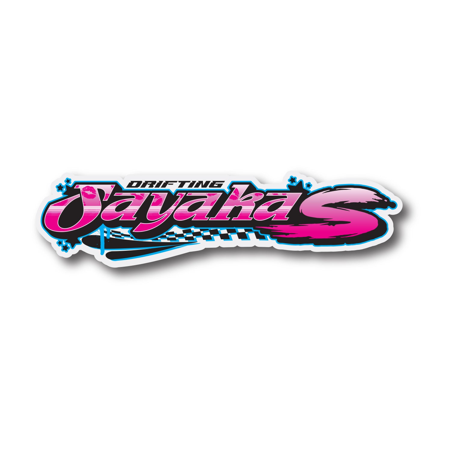 Hoonigan X Sayaka drifting sticker featuring vibrant colors and dynamic design, measuring 5.5 inches.