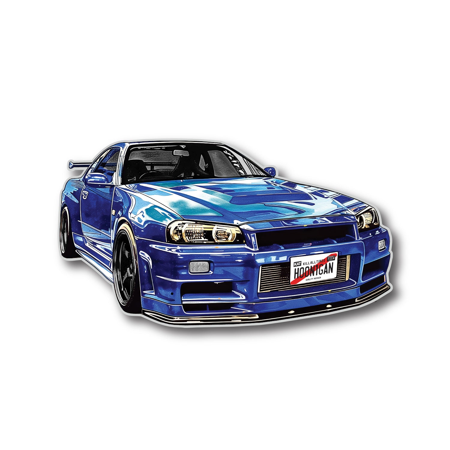 Hoonigan KING OF MONSTERS sticker, 5 inches, featuring bold graphic design of a monster truck with vibrant colors and the Hoonigan logo.