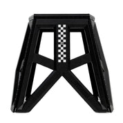 Hoonigan TRACK DAY Collapsible Stool in black with logo, featuring a sturdy metal frame and comfortable seating.