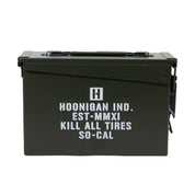 Hoonigan AMMO Box with graphic logo design, featuring a durable metal construction and a secure latch.