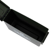 Hoonigan AMMO Box in black with bold Hoonigan logo, featuring a sturdy design and metal latch.