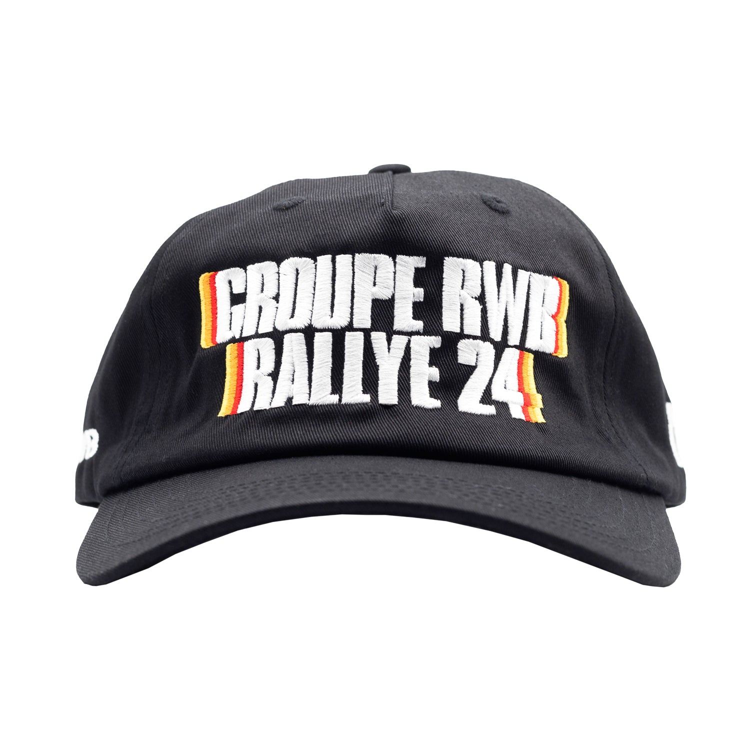 Hoonigan x RWB GROUPE RALLYE '24 unstructured strapback hat in black with embroidered logo on the front.