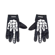 Hoonigan FIND OUT Gloves featuring a black and white design with bold graphics and reinforced stitching.