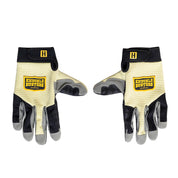Hoonigan KNUCKLEBUSTERS black gloves with white logo, designed for automotive enthusiasts.