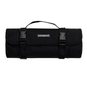Hoonigan LIL TOOL ROLL in black, featuring a sturdy design with adjustable straps and a handle for easy transport.