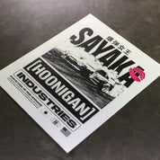 Hoonigan x Sayaka BOMB GIRL poster featuring a vibrant graphic design, measuring 16"x20", showcasing a bold and edgy aesthetic.