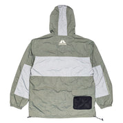 Hoonigan H.A.V.O.C. rain-activated windbreaker jacket with a camouflage design, white accents, and a hood, designed for weather protection.