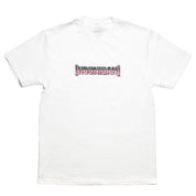 White Hoonigan BRACKET USA short sleeve T-shirt with a centered logo design on the front.