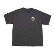 Black Hoonigan TOPOGRAPHIC TERRAIN short sleeve T-shirt with a small graphic logo on the chest featuring mountain and text design.