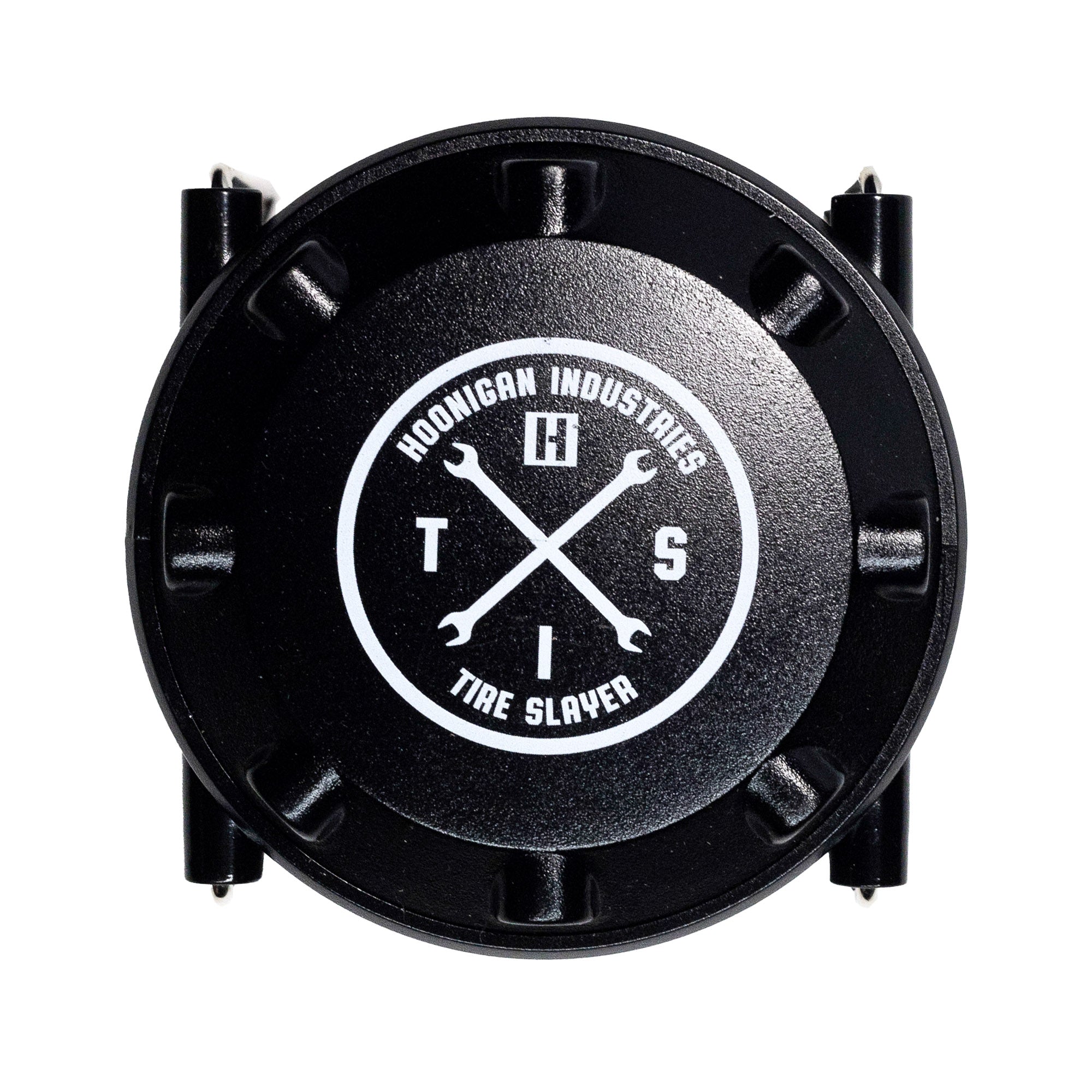 Black Hoonigan H.A.V.O.C. Lantern with white logo and text, featuring crossed wrenches, and "Tire Slayer" branding.